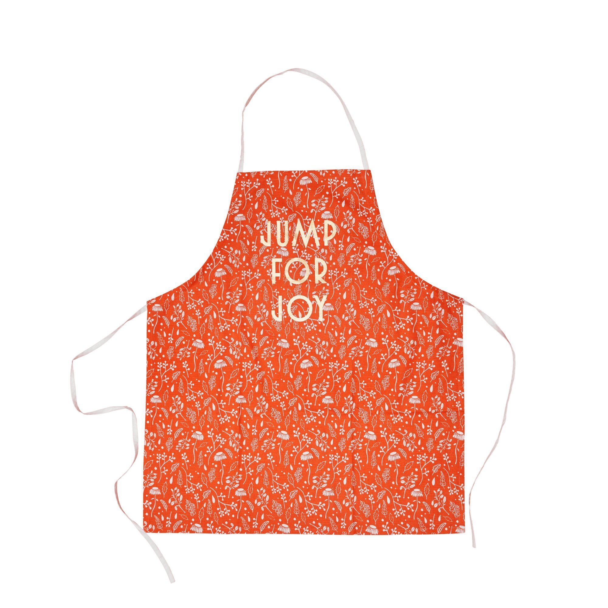 Schürze Fall Print aus Baumwolle, orange 