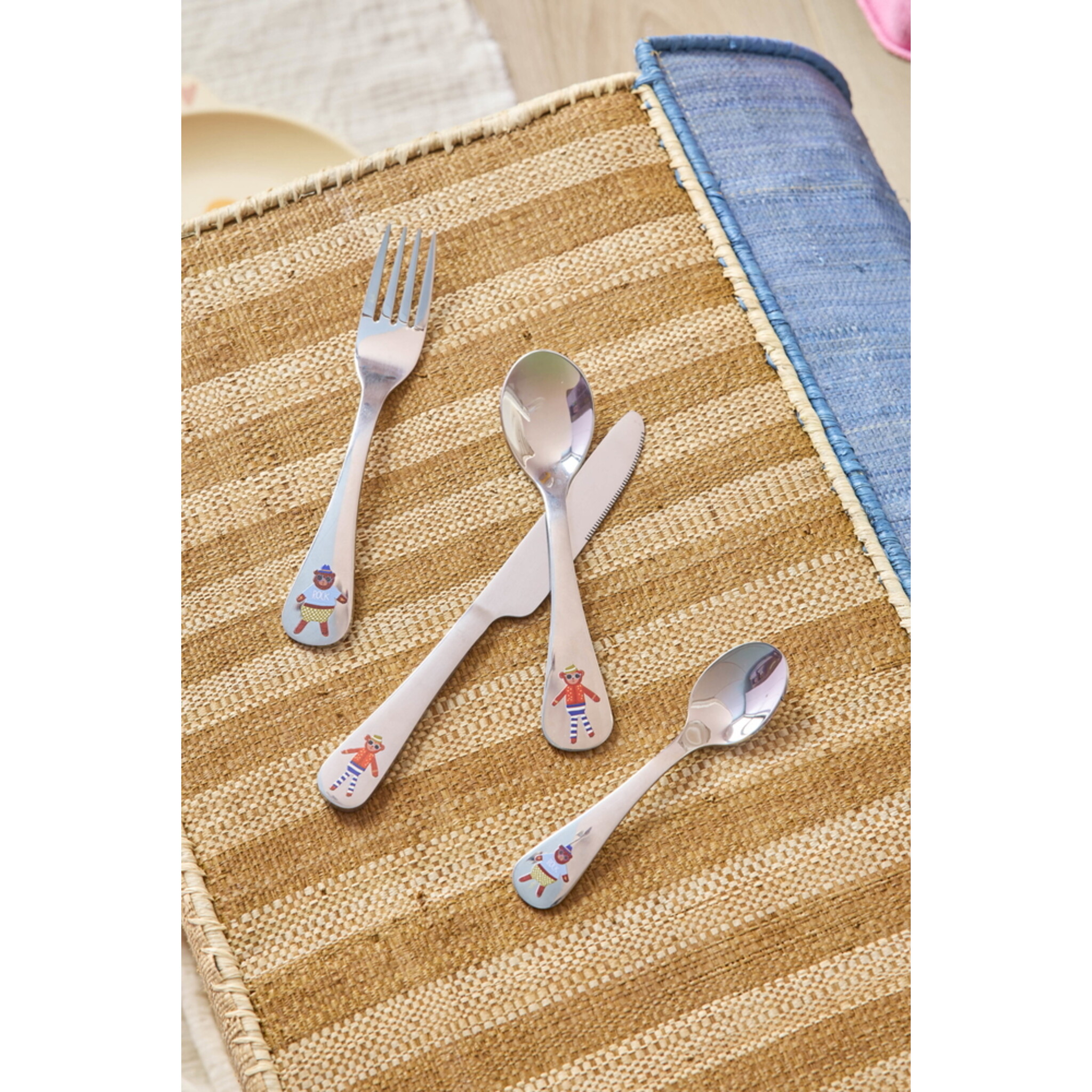 RICE Kinder Besteck-Set aus Edelstahl,  