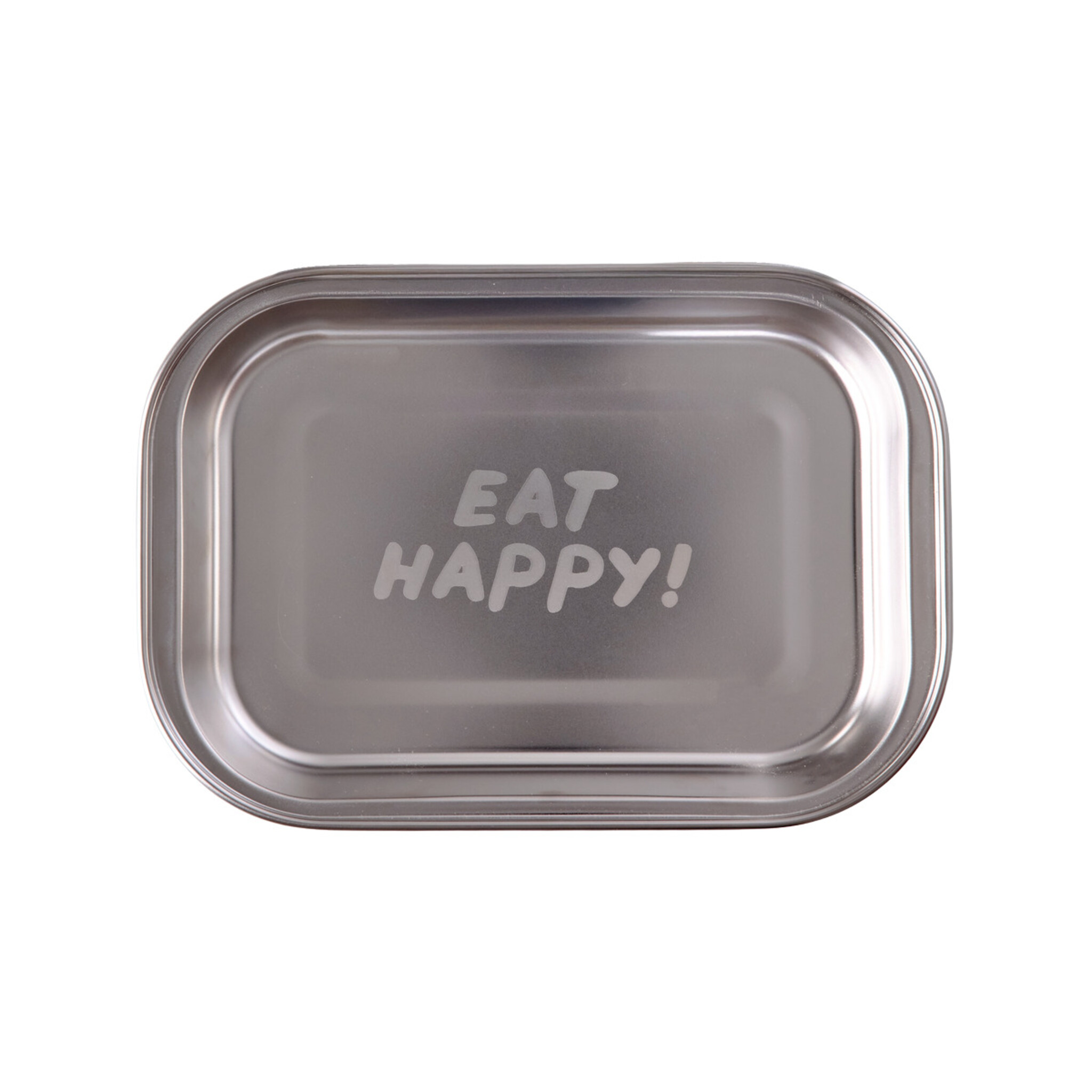 RICE Edelstahl Kinder Teller mit Lasergravur, silber 