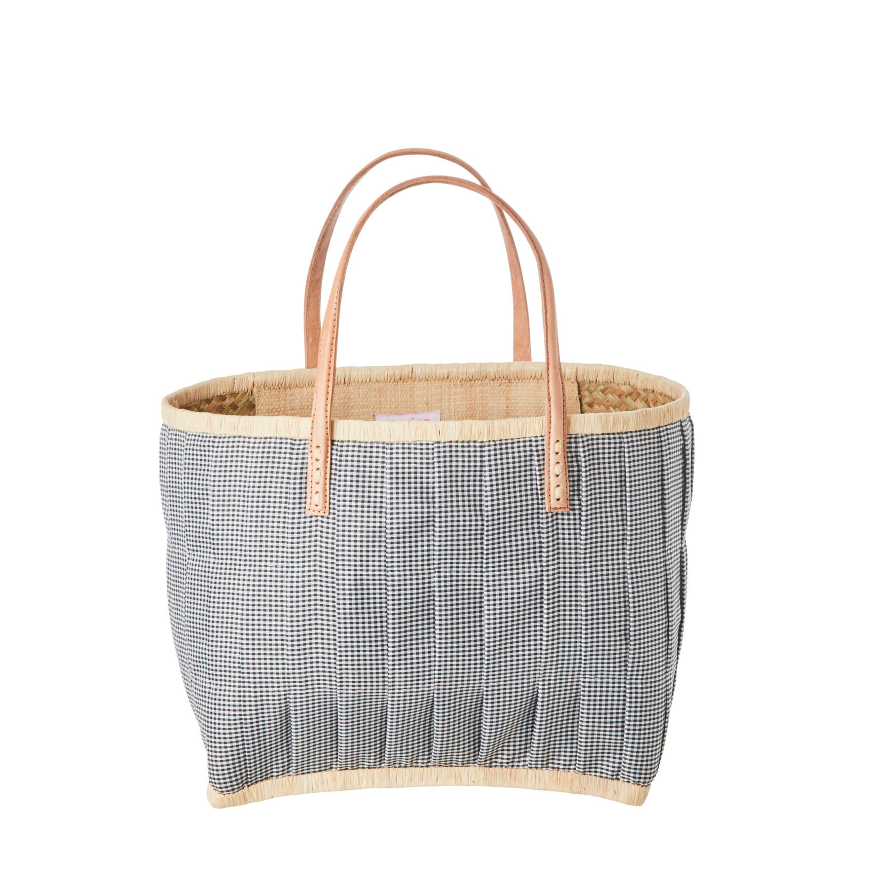 Rice Tasche aus Bast mit Henkel, hellblau 30 x 20 x 28 cm