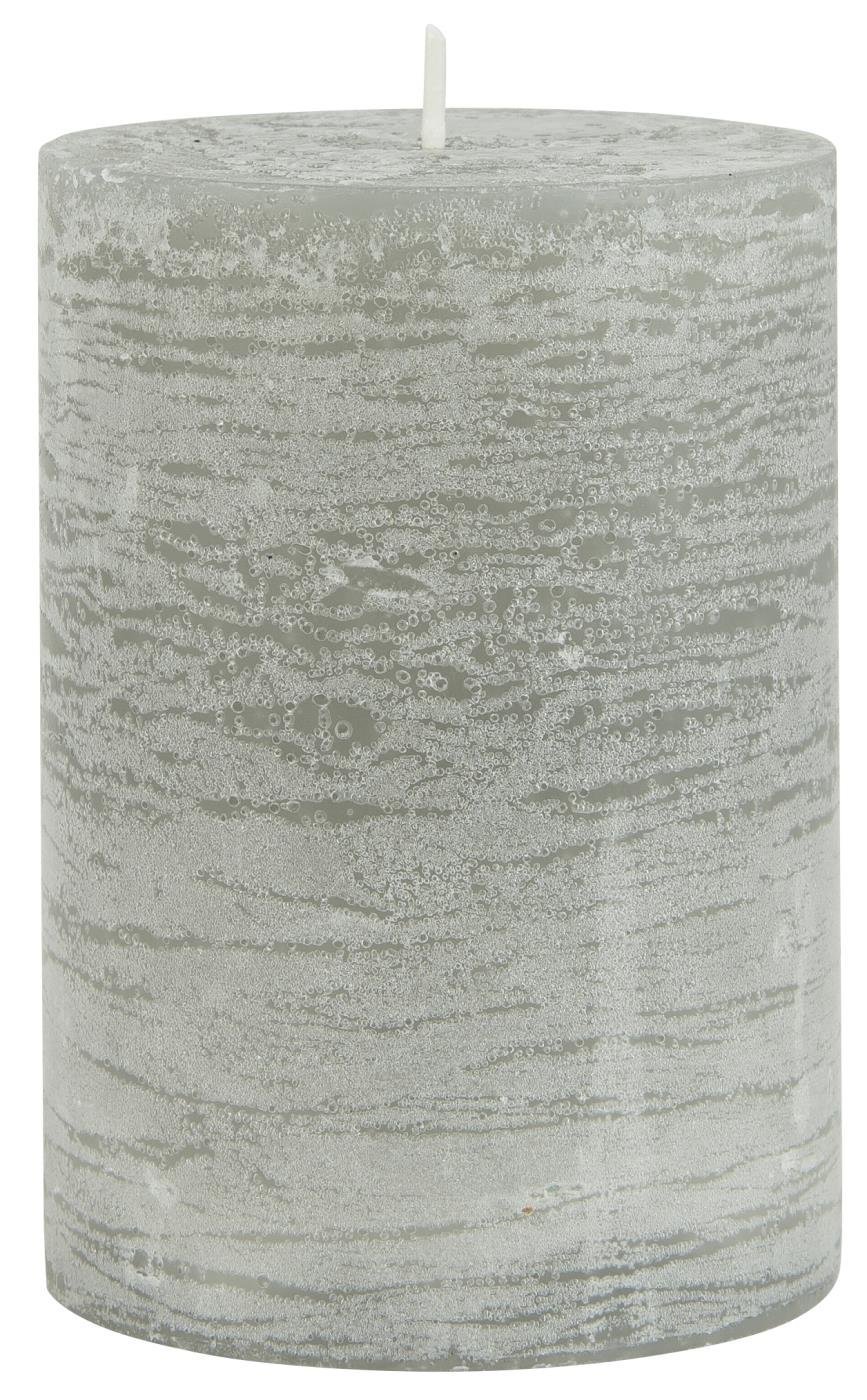 IB Laursen Rustikale Stumpenkerze, grau Höhe 10 cm, Ø 7 cm