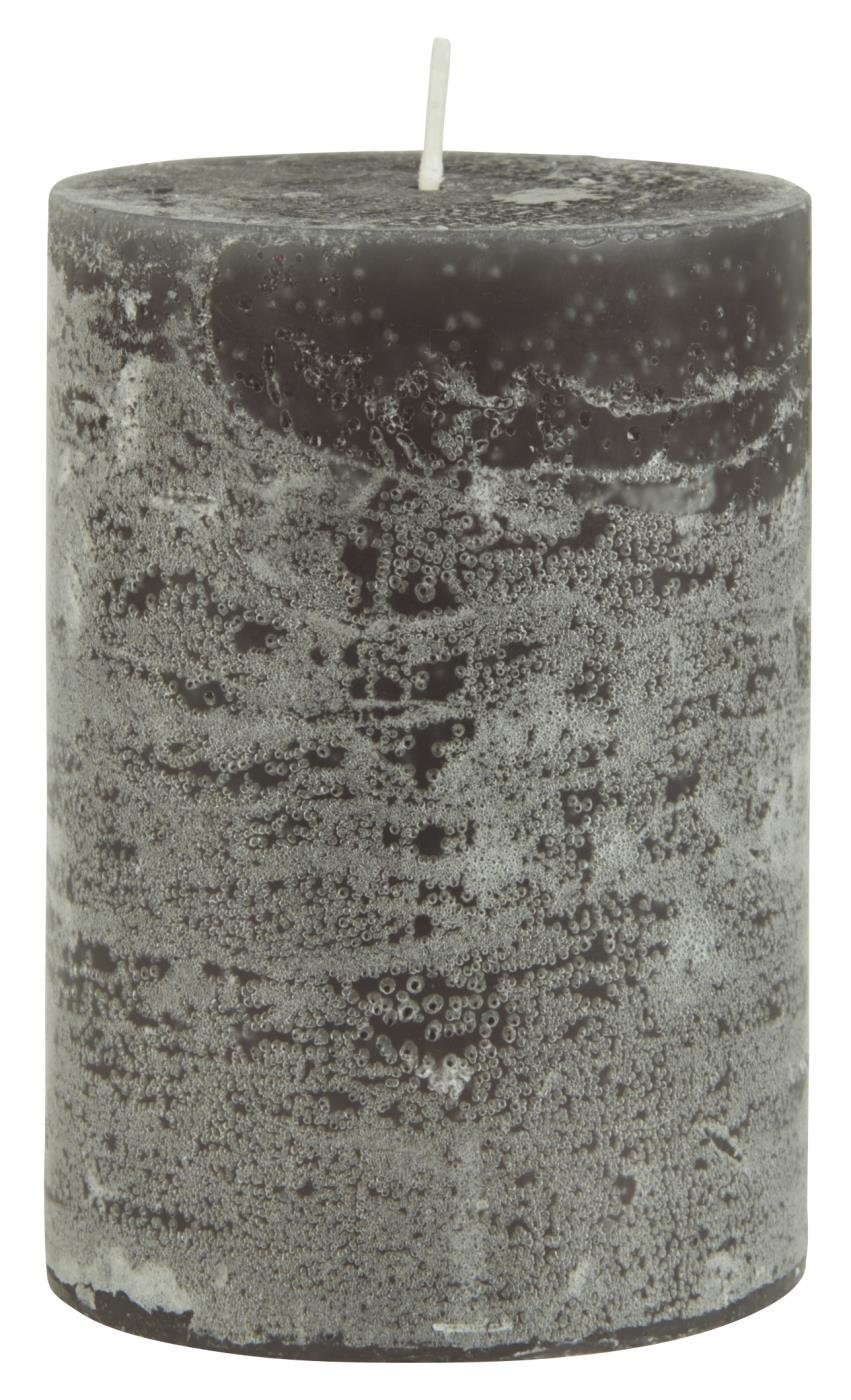 IB Laursen Rustikale Stumpenkerze, dunkelgrau Höhe 10 cm, Ø 7 cm