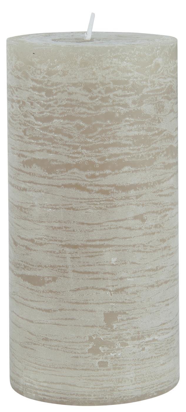 IB Laursen Rustikale Stumpenkerze, graunatur Höhe 14 cm, Ø 7 cm