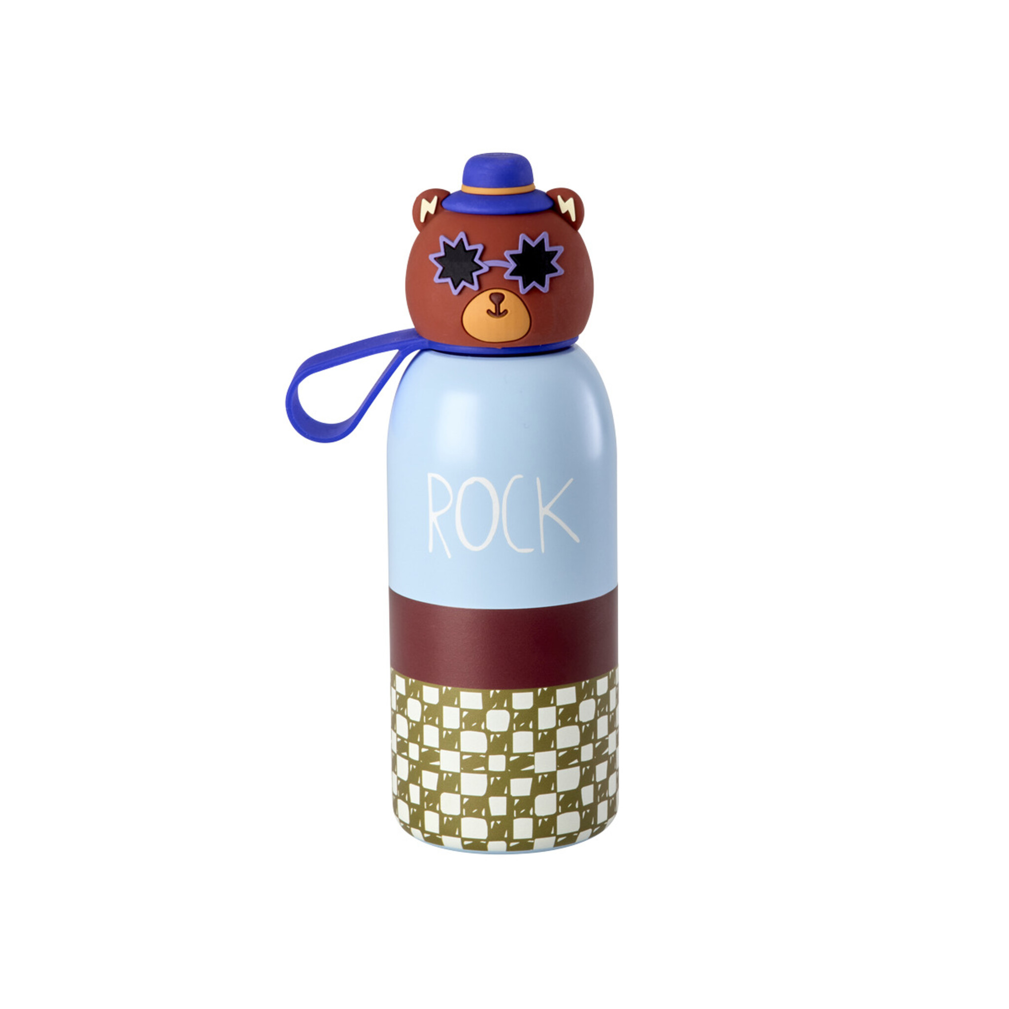 RICE Edelstahl Kinder Thermosflasche Trinkflasche mit Tiermotiv, bunt 