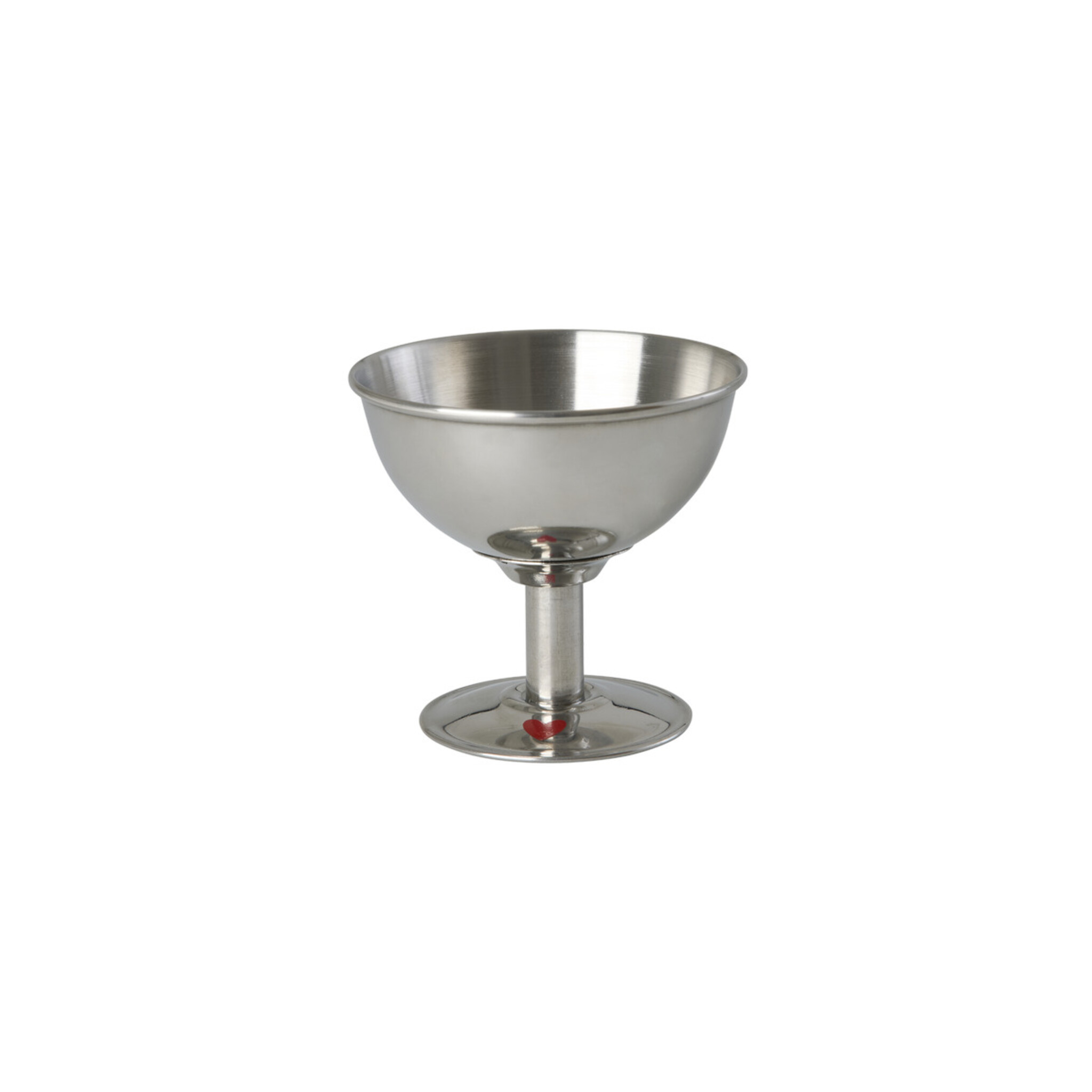 RICE Edelstahl Eisbecher mit rotem Herz, silber 