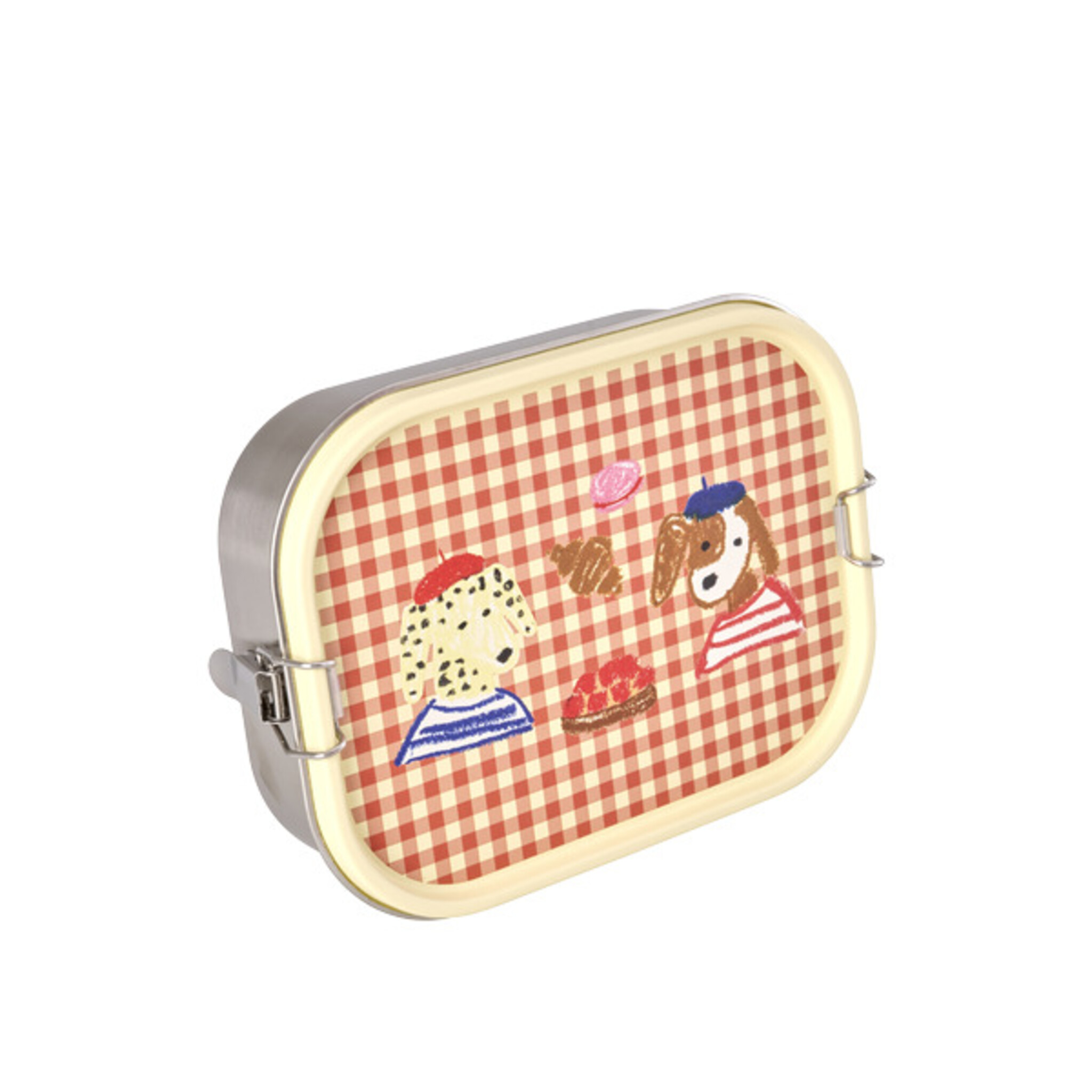 RICE Kinder Brotdose aus Edelstahl Kids in Paris, pink 