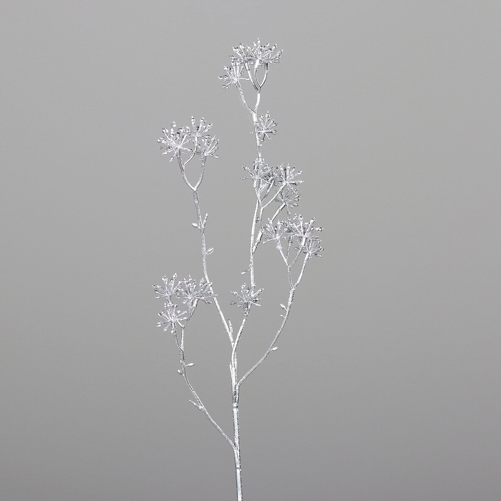 Fruchtstand, künstlicher Dekozweig, silber 