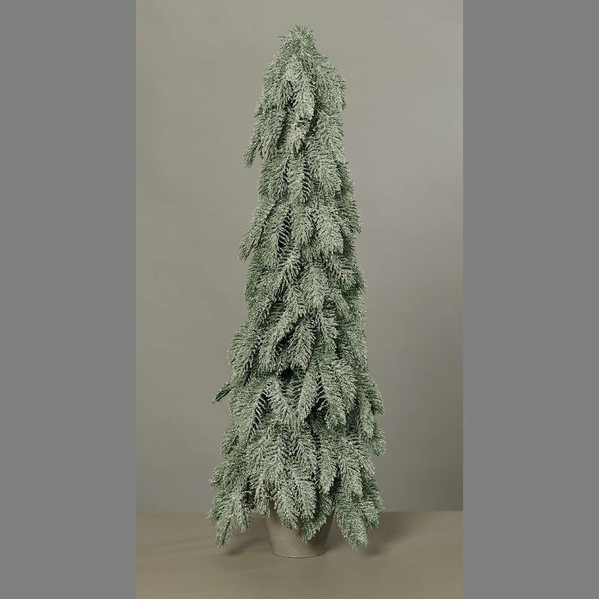 Künstlicher Tannenbaum mit Glitter im Topf, grün 