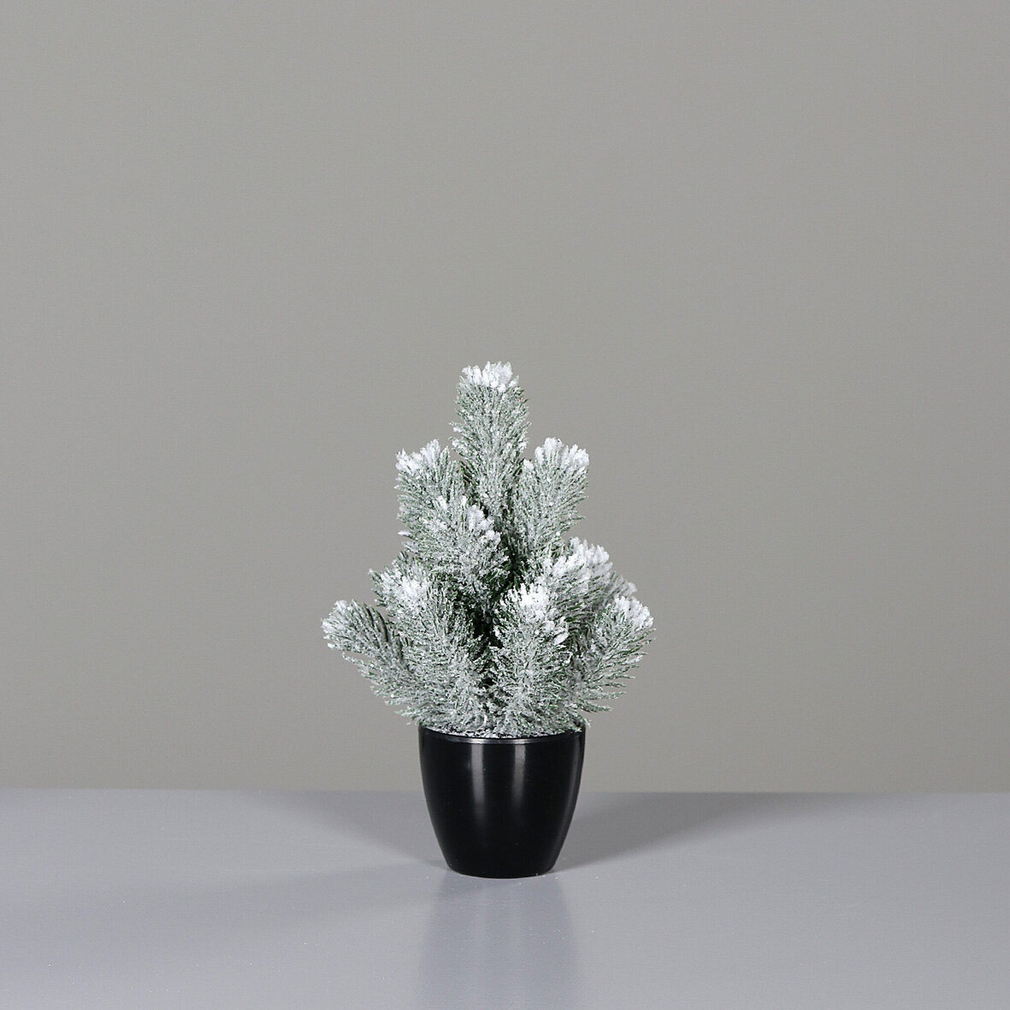 Künstlicher Weihnachtsbaum mit Schnee im Topf, grün 24 cm
