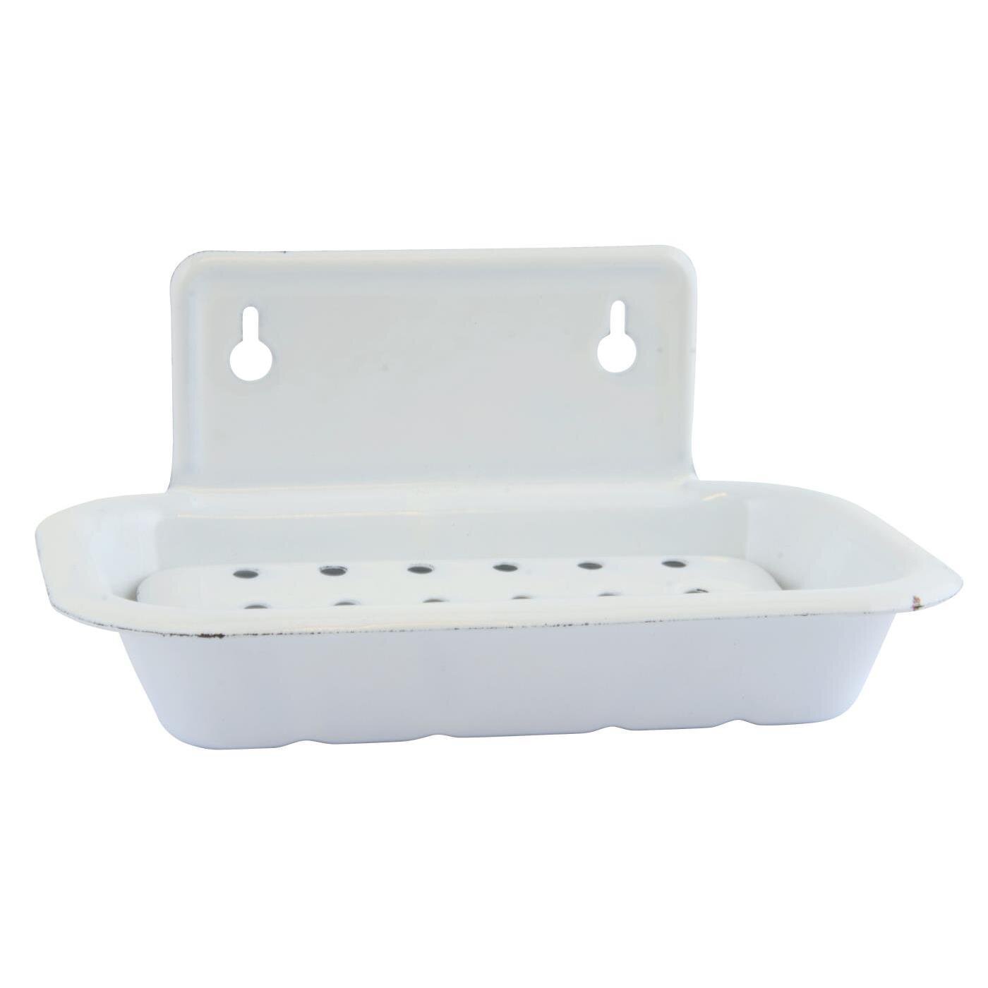 Seifenschale Wand Emaille, weiss 
