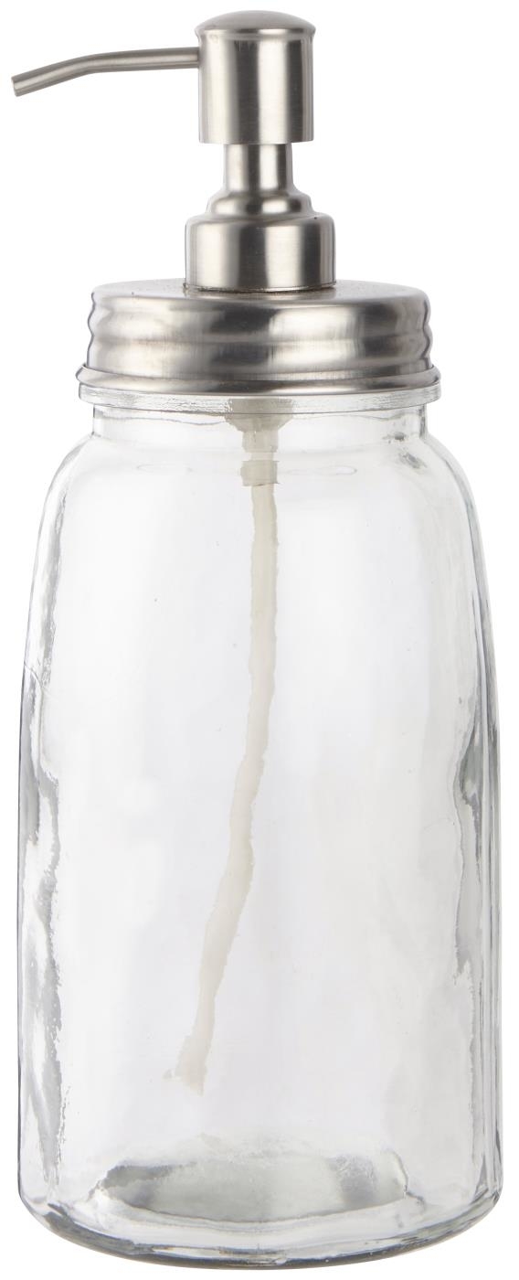 Seifenspender aus Glas, groß, farblos 