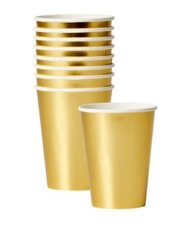 Goldenes Party Set für 8 Personen, gold 