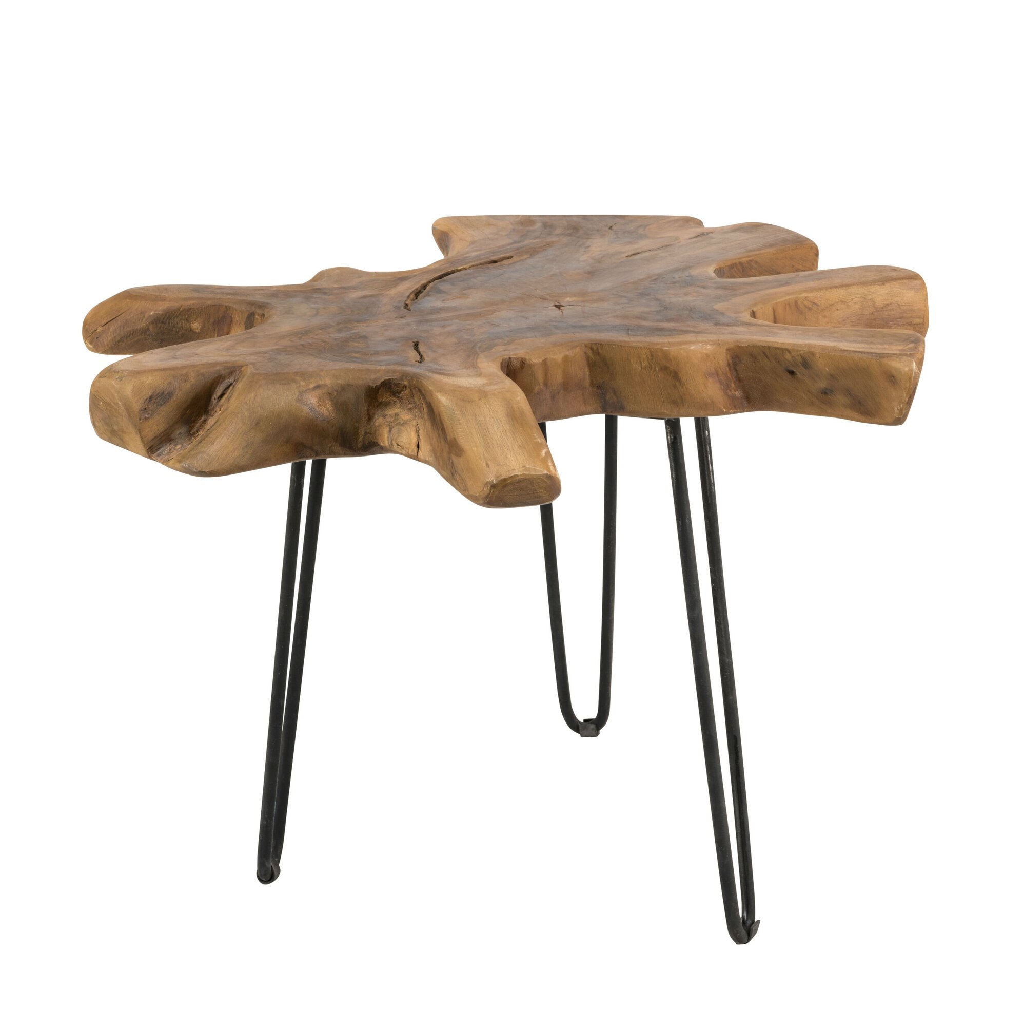 Unikat Couchtisch mit Tischplatte aus Teak, natur 