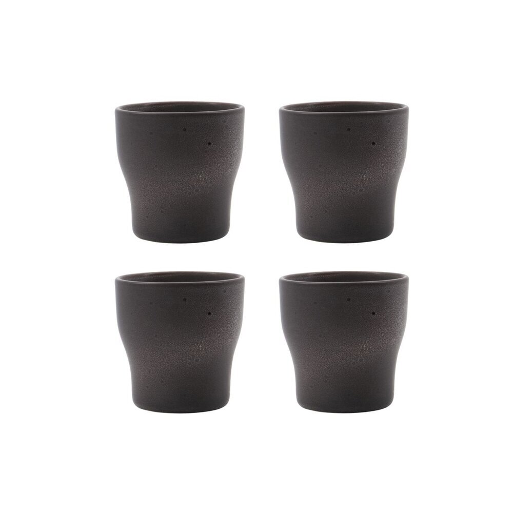 4er Set Thermobecher Liss, dunkelgrau 