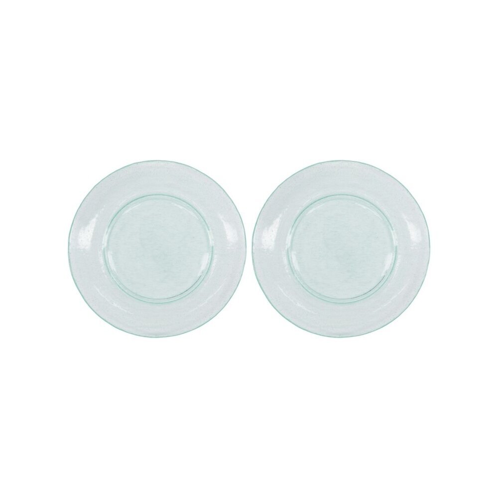 Großer Teller aus Glas Rain 2er, aqua 