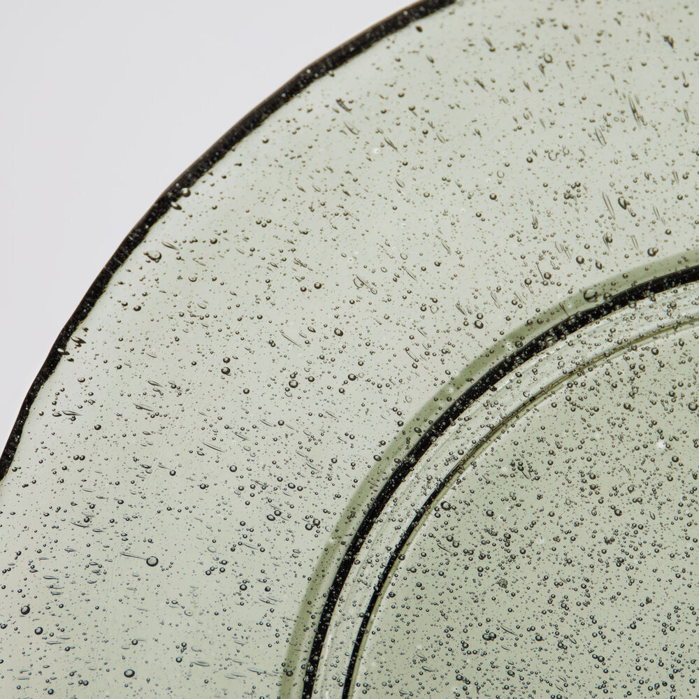 Großer Teller aus Glas Rain 2er, grün 