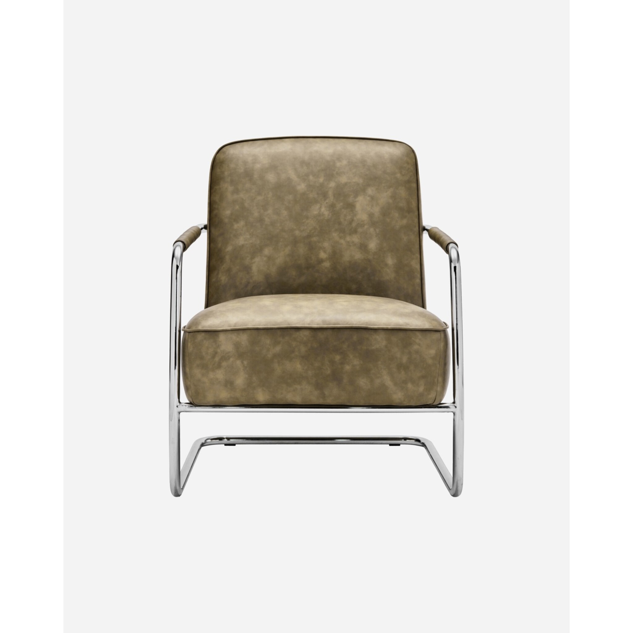 Lounge-Sessel Comma, Kunstleder, khaki 