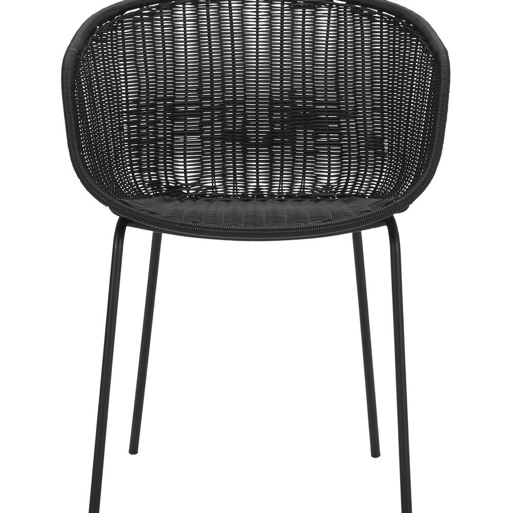 Sessel Hapur, Polyrattan, schwarz 