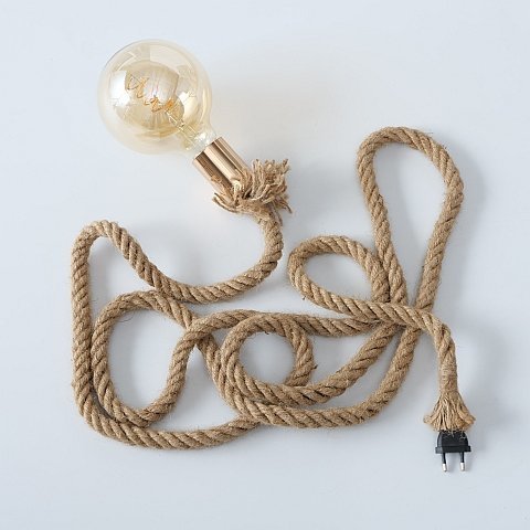 Tischlampe Hängelampe Toko Jute-Seil, braun 