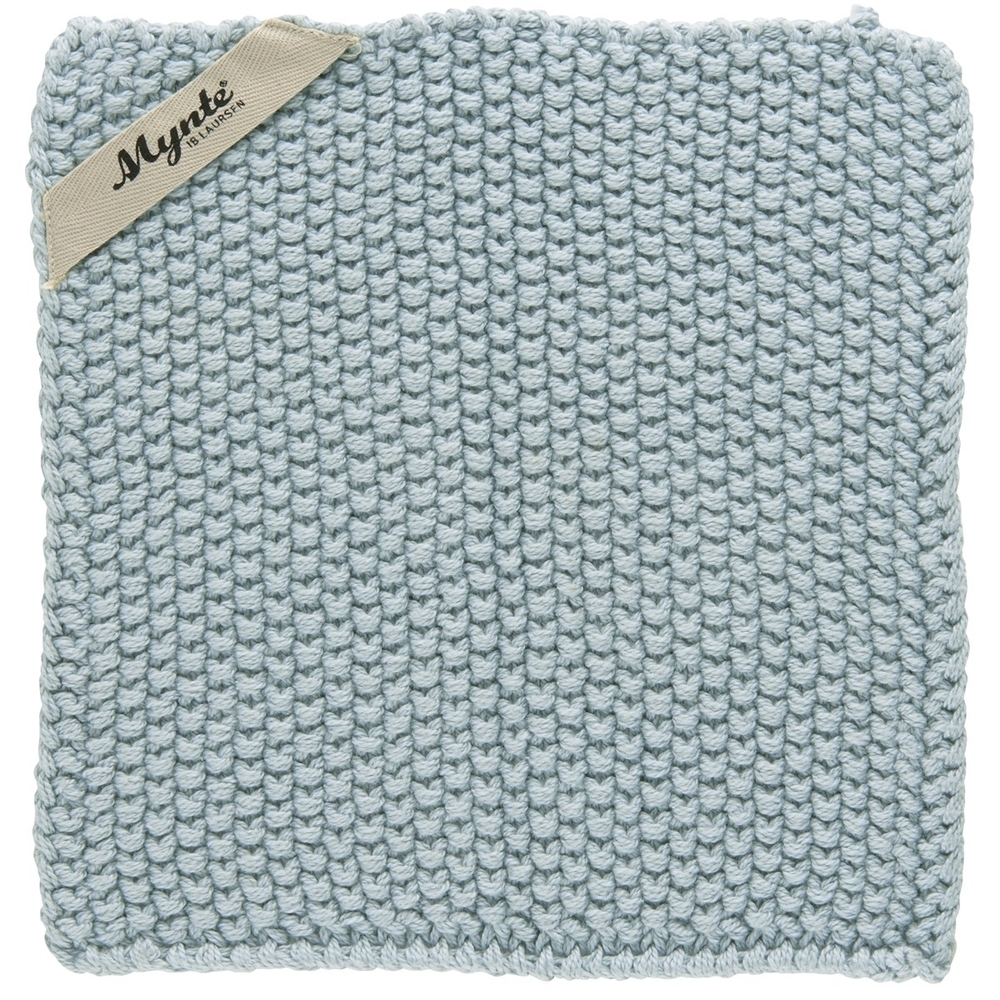 Topflappen Mynte gestrickt, nordic sky 