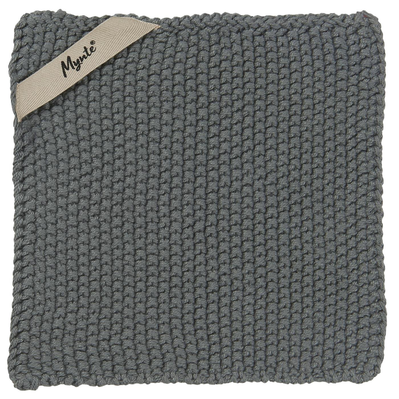 Topflappen Mynte gestrickt, moosgrün 