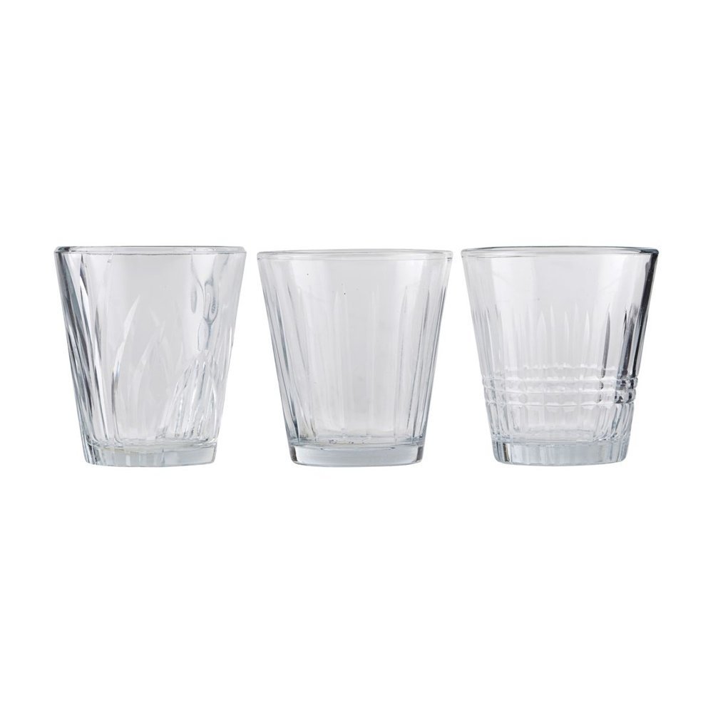 Trink-Glas 6er Set, Vintage, farblos 