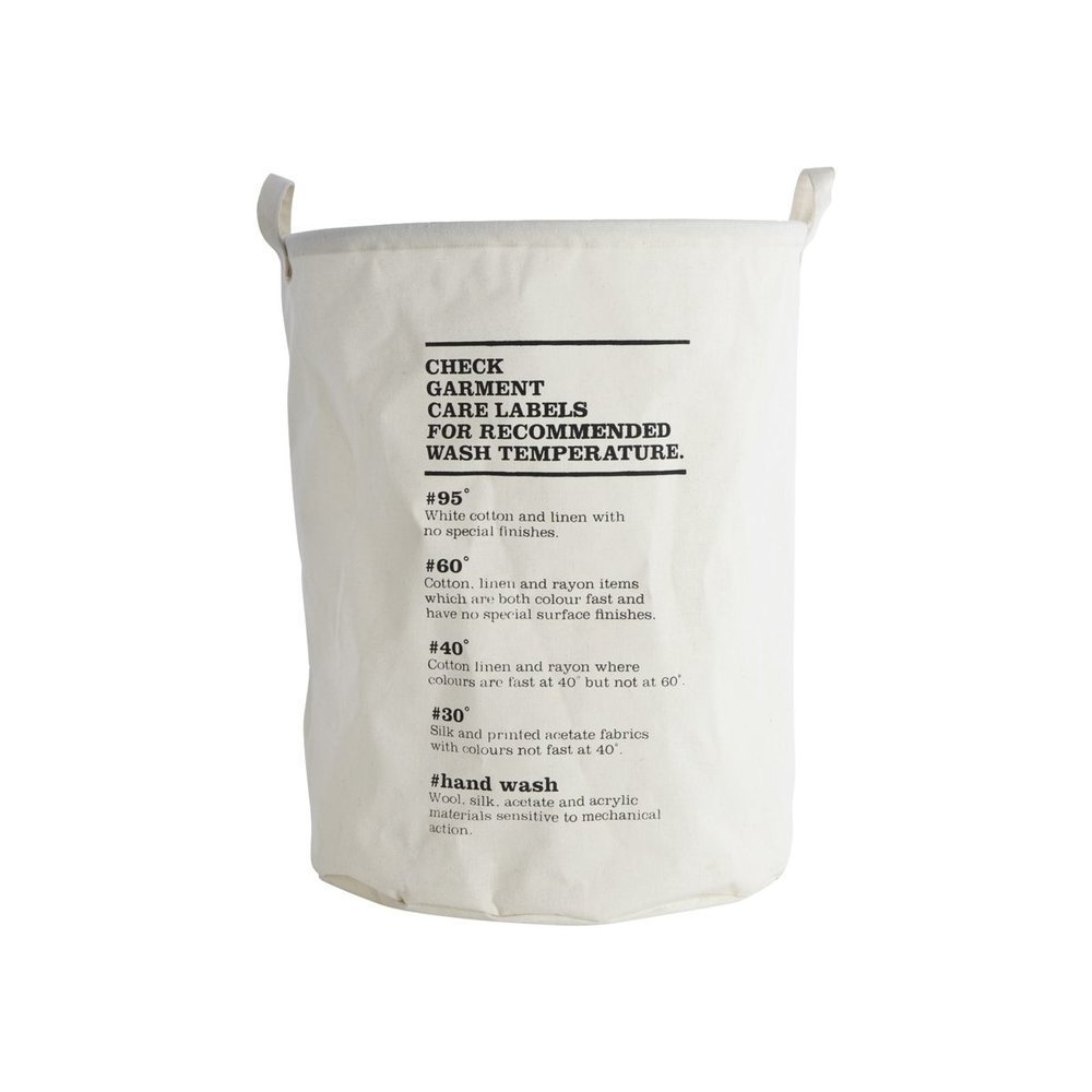 Wäschekorb Wash instructions, weiss 