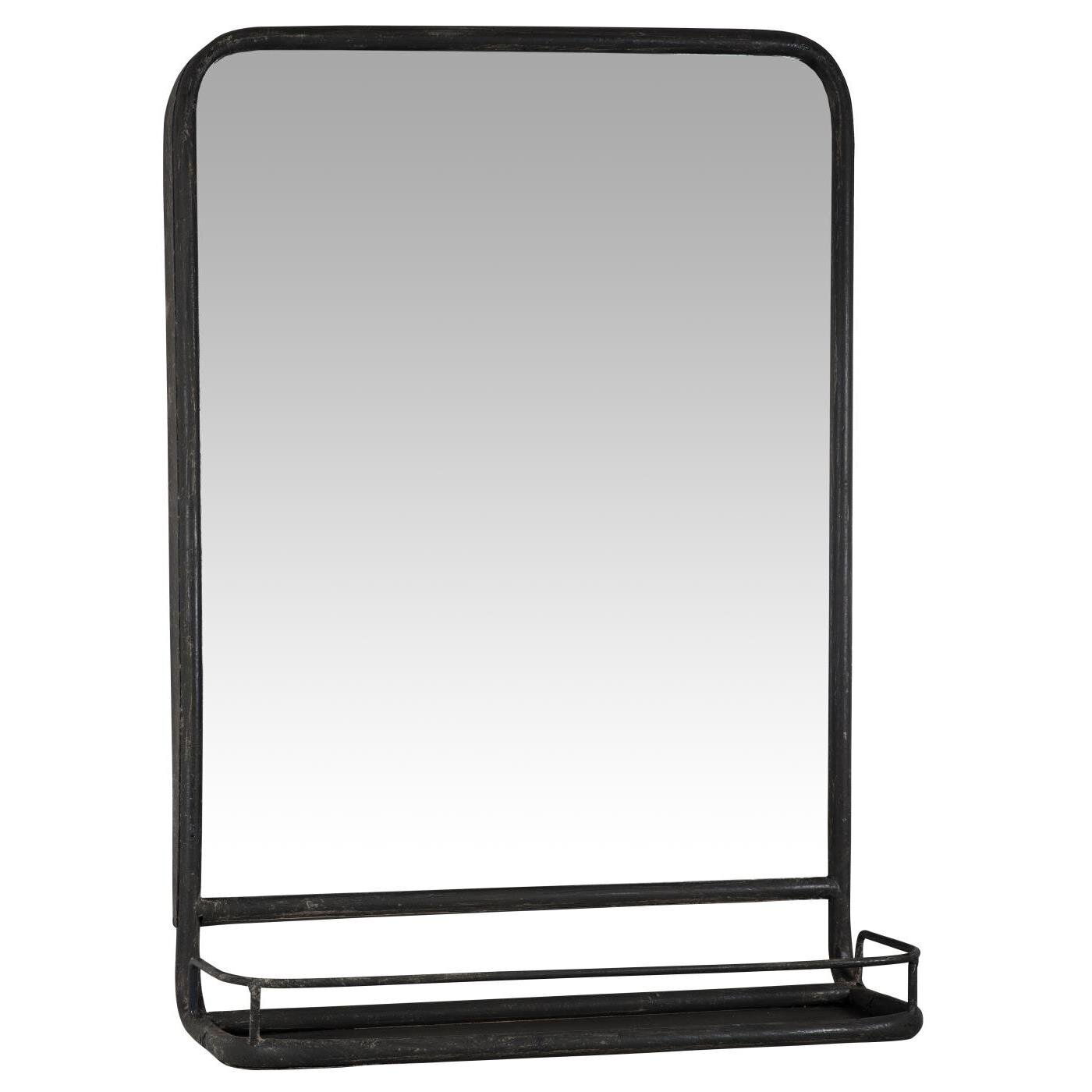 Wandspiegel mit Ablage, schwarz 