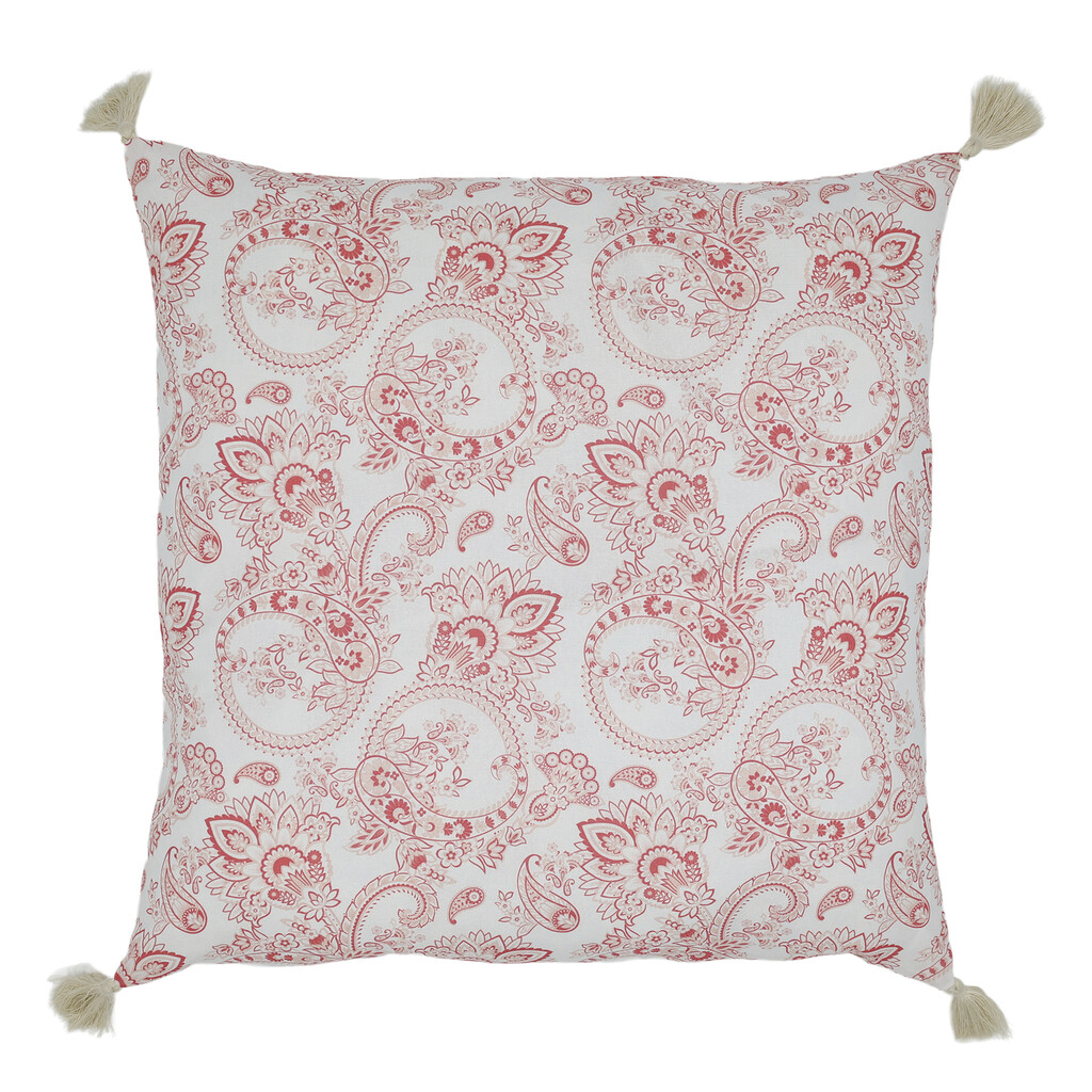 Chic Antique Aix Kissenbezug mit Quasten & Paisley-Motiv in Rosa, 50x50 cm online kaufen bei SKANDEKO