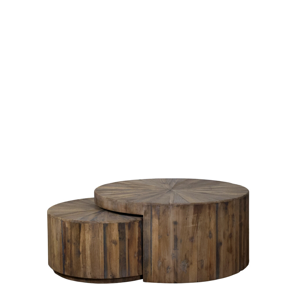 Chic Antique Sofatisch Set aus recyceltem Tannenholz online kaufen bei SKANDEKO