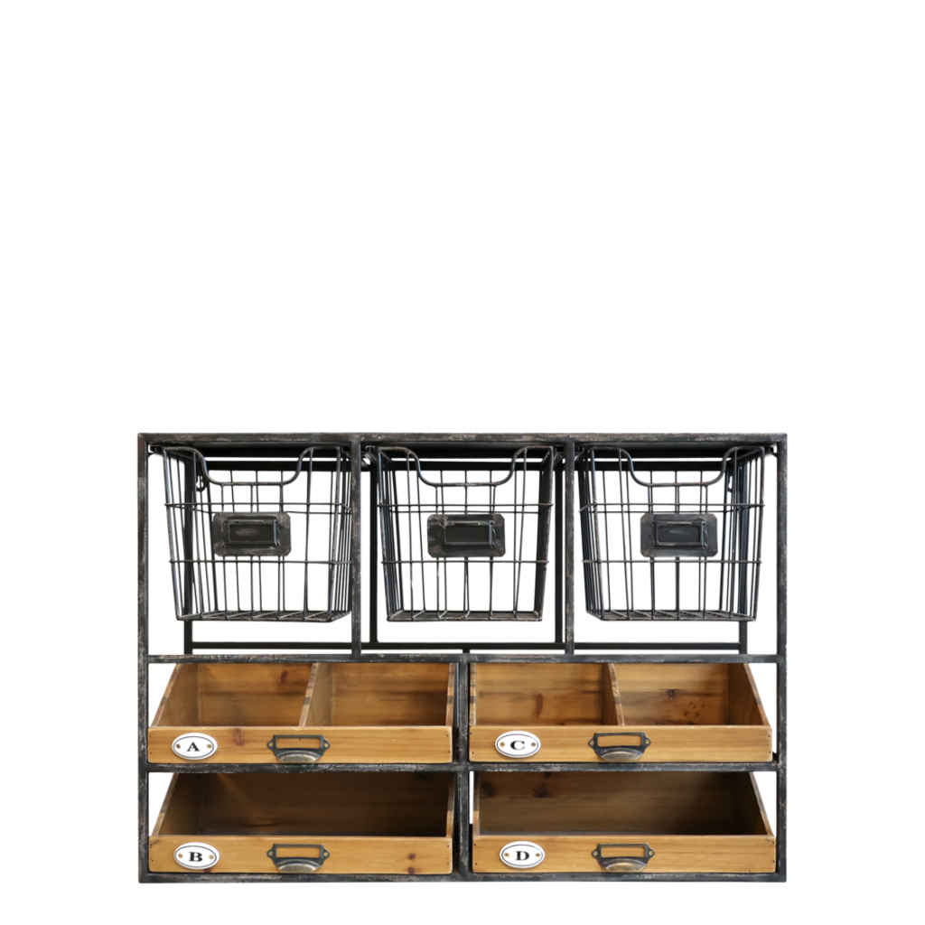 Chic Antique Wandregal mit Schubladen online kaufen bei SKANDEKO