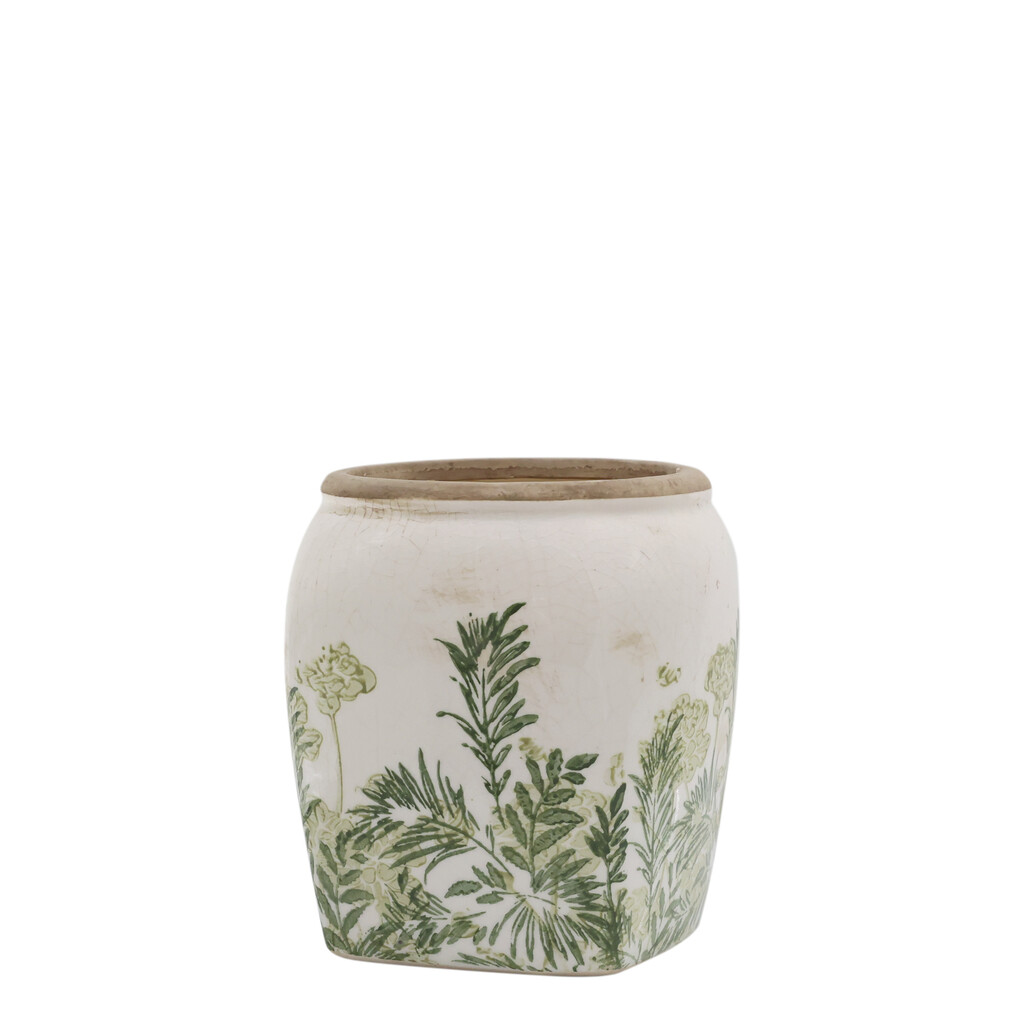 Laval Übertopf mit Blumendruck | Keramik im Landhausstil
