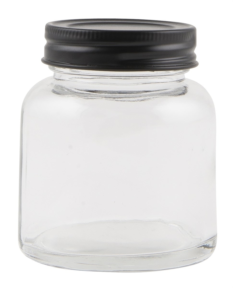 Aufbewahrung Glas Sevilla mit schwarzem Deckel