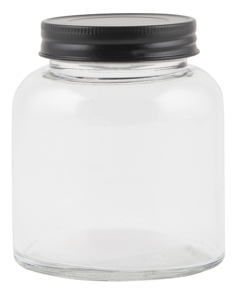Aufbewahrung Glas Sevilla mit schwarzem Deckel