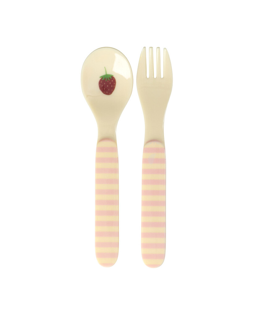 RICE Kinderbesteck Set aus Melamin ABC