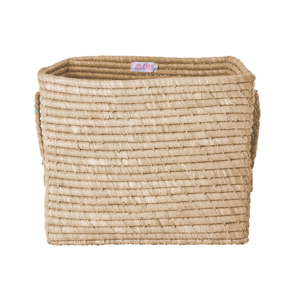 Quadratischer Raffia Aufbewahrungskorb
