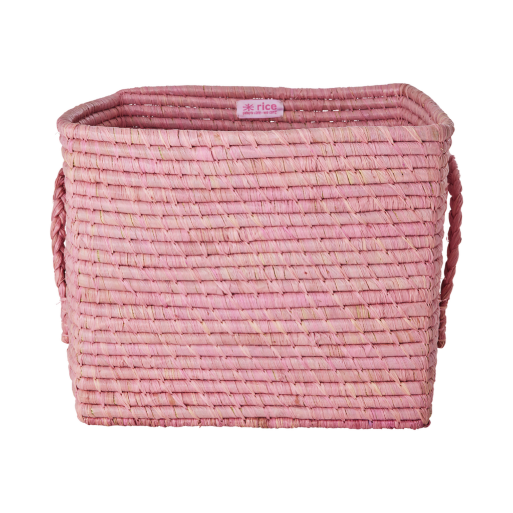 Quadratischer Raffia Aufbewahrungskorb