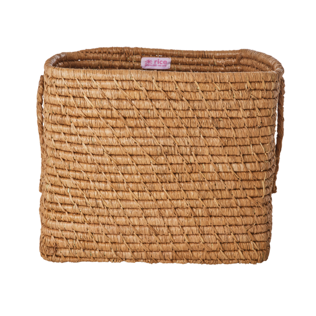 Quadratischer Raffia Aufbewahrungskorb