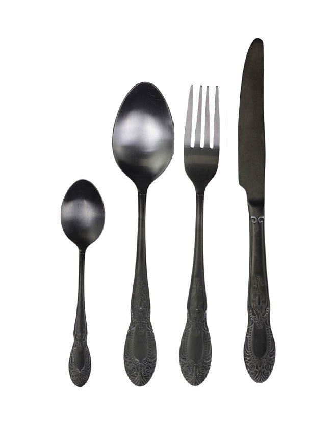 Besteck mit Dekor 4er Set