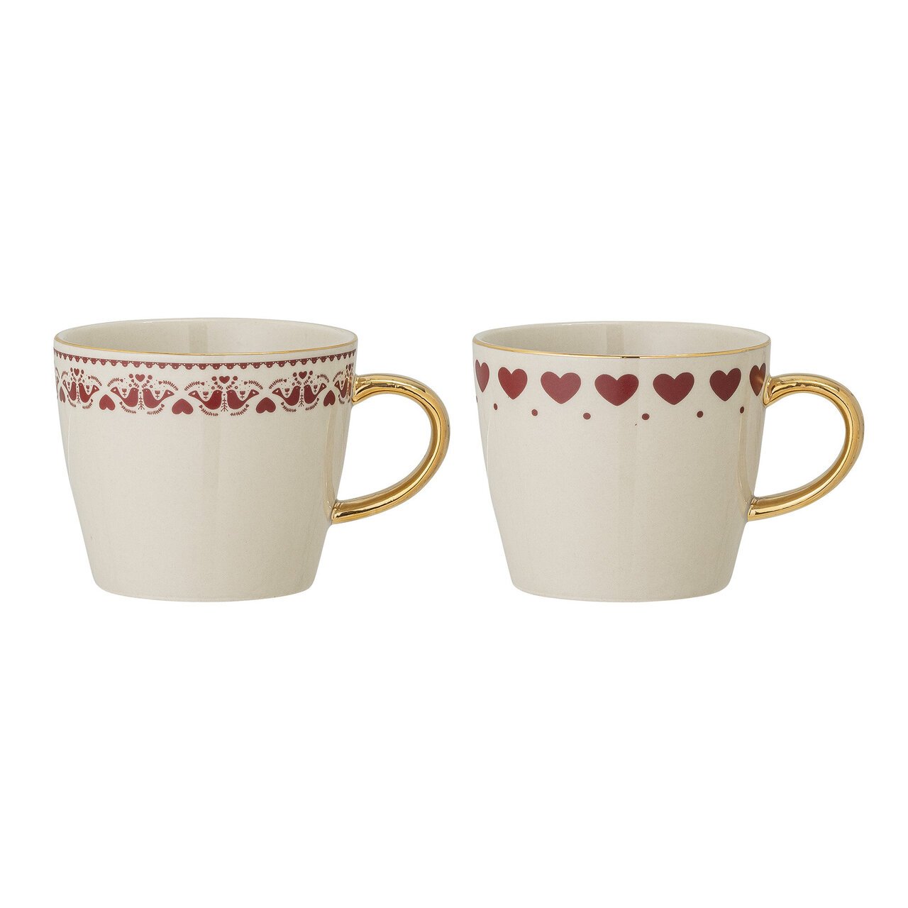 Bloomingville 2er Set Becher Jolly mit Henkel und Muster online kaufen bei SKANDEKO