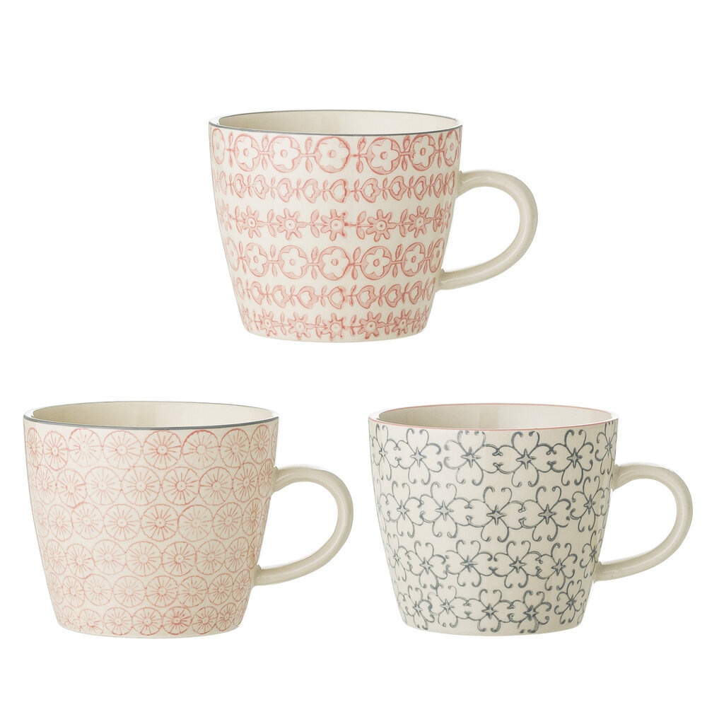 Bloomingville Cécile Tasse groß, Rose, Steingut 3er-Set online kaufen bei SKANDEKO