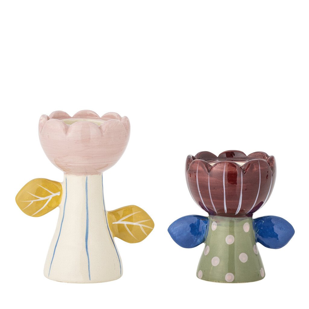 Bloomingville Kerzenhalter Florita 2er-Set aus Steingut online kaufen bei SKANDEKO