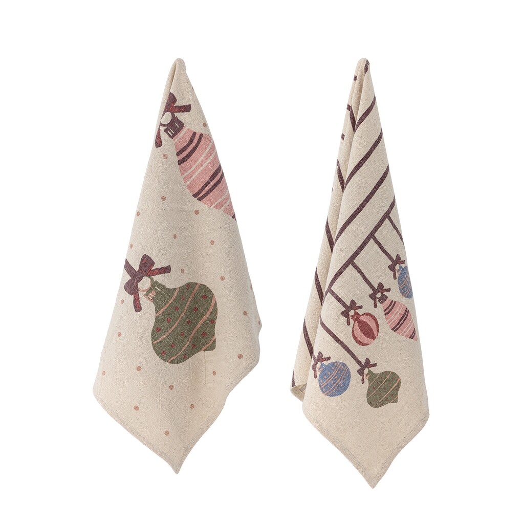 Weihnachtliches Geschirrhandtuch Ornamentia Bunt (2er-Set)