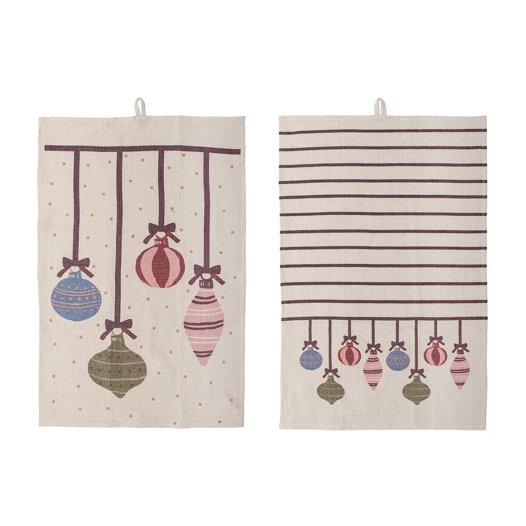Bloomingville Weihnachtliches Geschirrhandtuch Ornamentia Bunt (2er-Set) online kaufen bei SKANDEKO