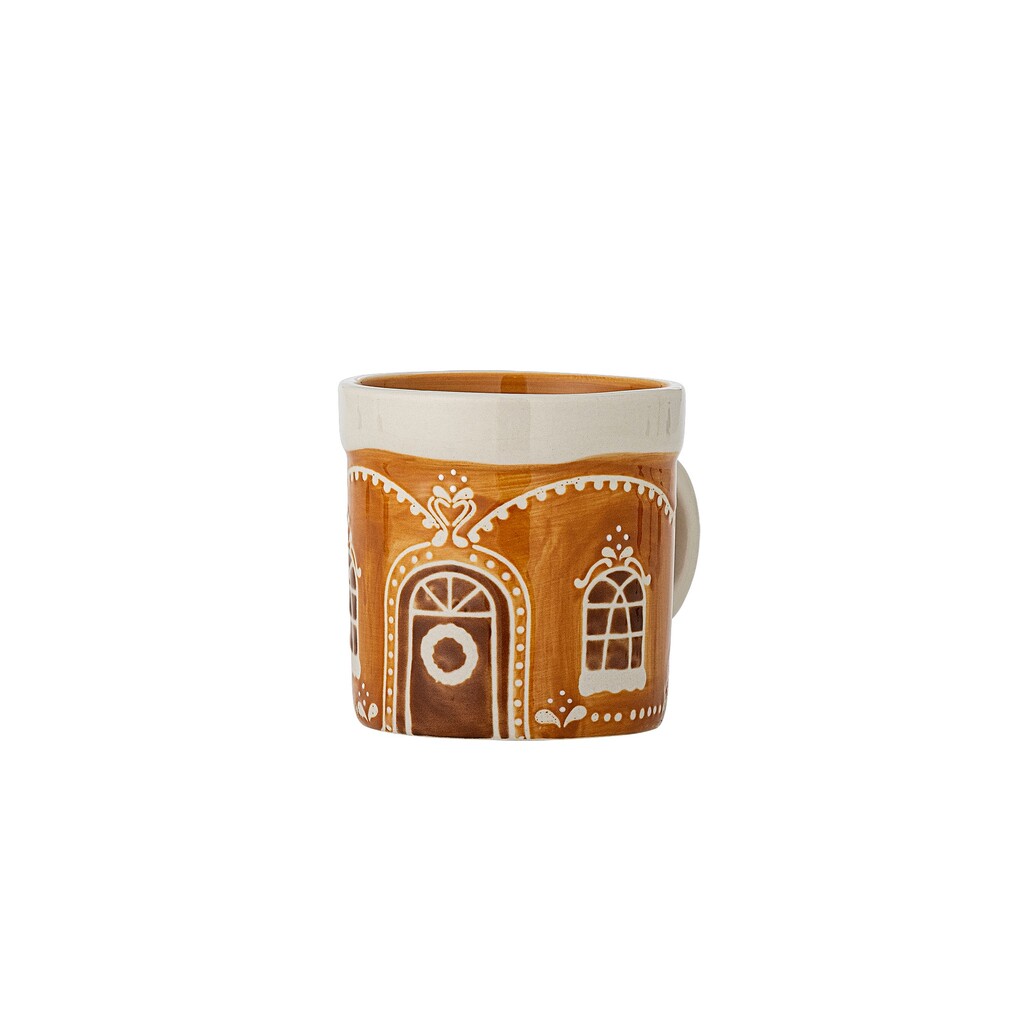 Bloomingville Gina Becher 4er-Set aus Steingut, Braun 250 ml