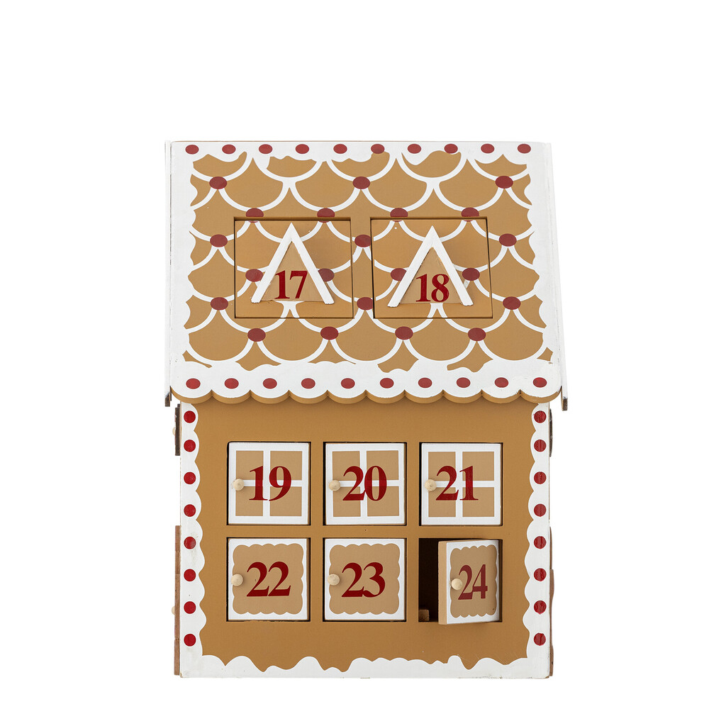 Adventskalender Ginnie aus MDF, Braun