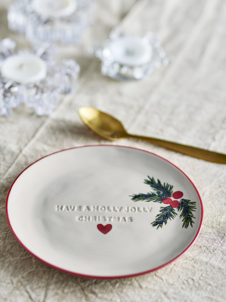 Bloomingville Jovida Weihnachts-Teller 4er-Set aus Steingut Ø 16 cm online kaufen bei SKANDEKO (Ansicht 2)