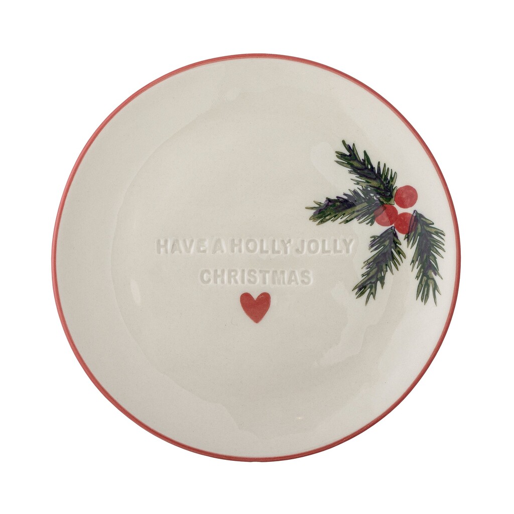 Jovida Weihnachts-Teller 4er-Set aus Steingut Ø 16 cm