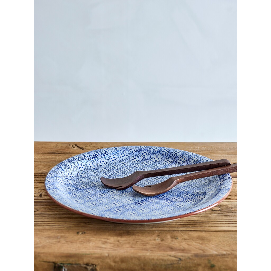 Bloomingville Karine Servierplatte Ø 35 cm aus blauem Steingut