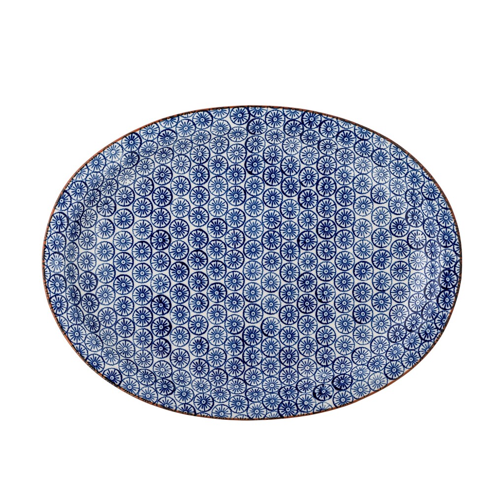 Bloomingville Karine Servierplatte Steingut, Blau